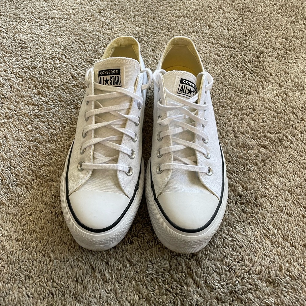 White Platform Converse